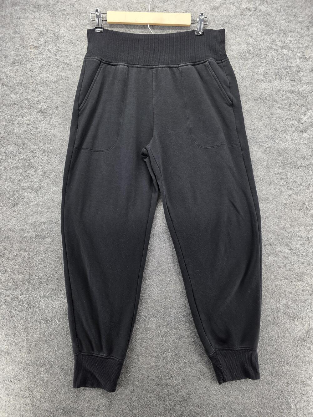 Athleta Jogger Pants Womens Medium Black Tencel Lyocell Blend Rib Cuff Pockets